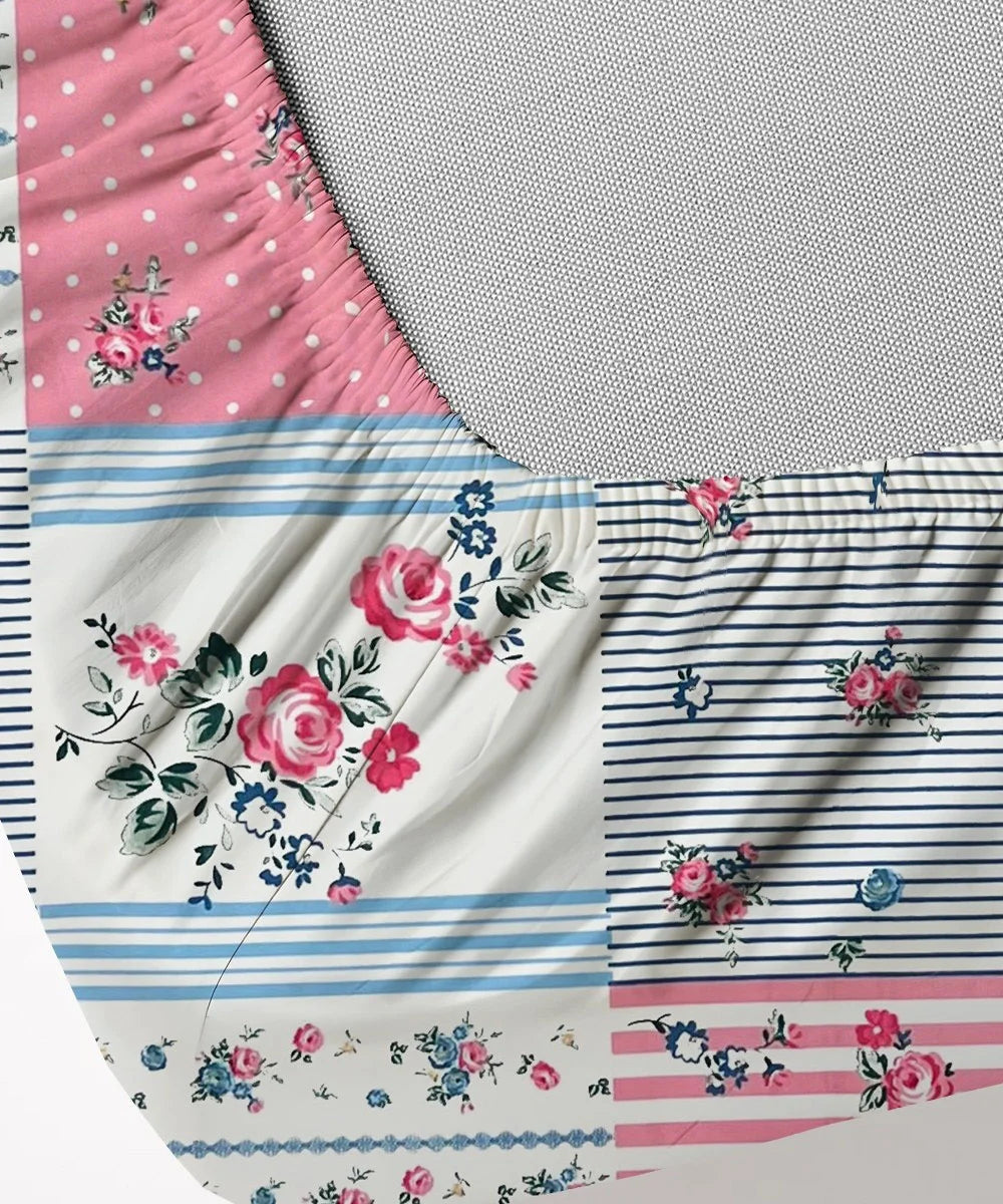 Blush Garden Super King Fitted Bedsheet With 2 Pillow Covers