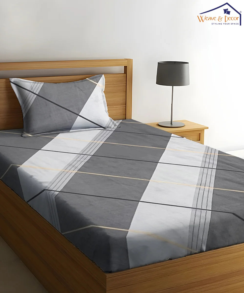 Modern Tempo King Size Bedsheet With 2 Pillow Cover