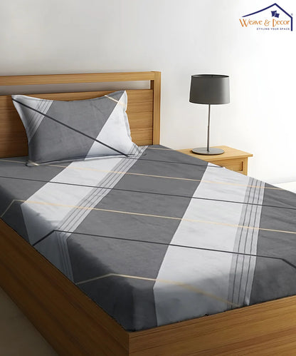 Modern Tempo King Size Bedsheet With 2 Pillow Cover