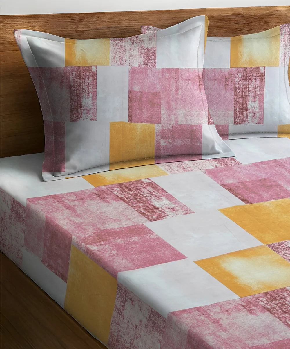 Blush Reverie King Size Bedsheet With 2 Pillow Cover
