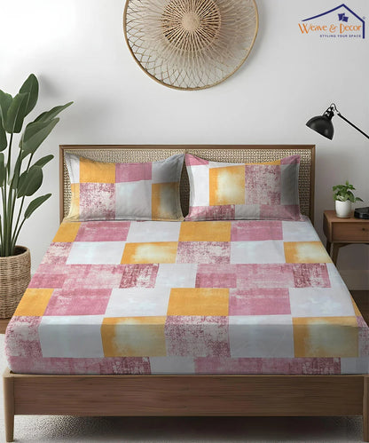 Blush Reverie King Size Bedsheet With 2 Pillow Cover