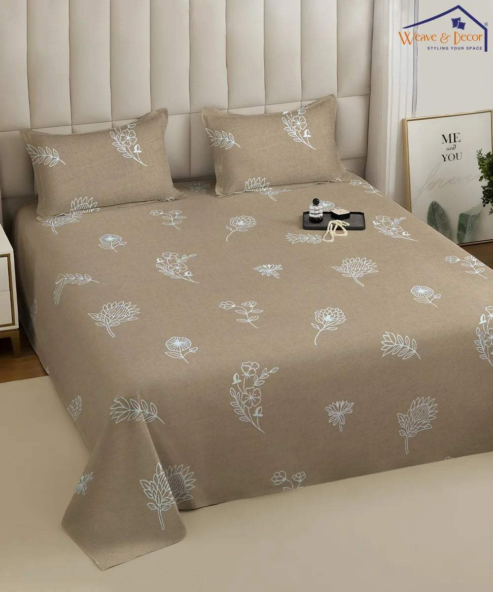 Earthen Elegance Bedsheet With Pillow Covers