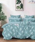Teal-Mist-Bloom   single fitted bedsheets 