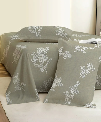 Sandy Bloom Flat Bedsheet With Pillow Covers
