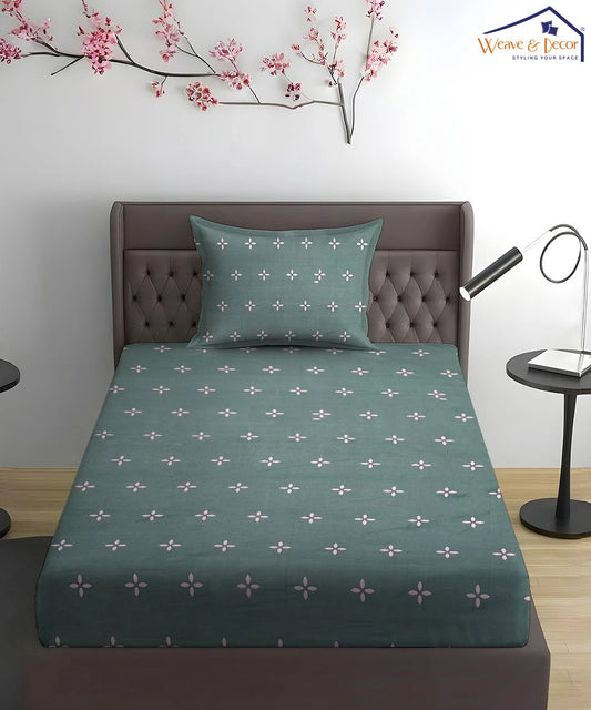 Midnight Blossom King Size Bedsheet With 2 Pillow Cover