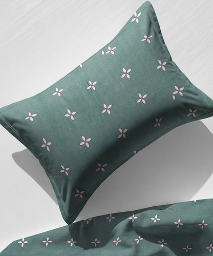 Midnight Blossom King Size Bedsheet With 2 Pillow Cover
