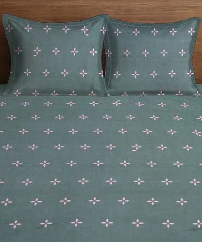 Midnight Blossom King Size Bedsheet With 2 Pillow Cover