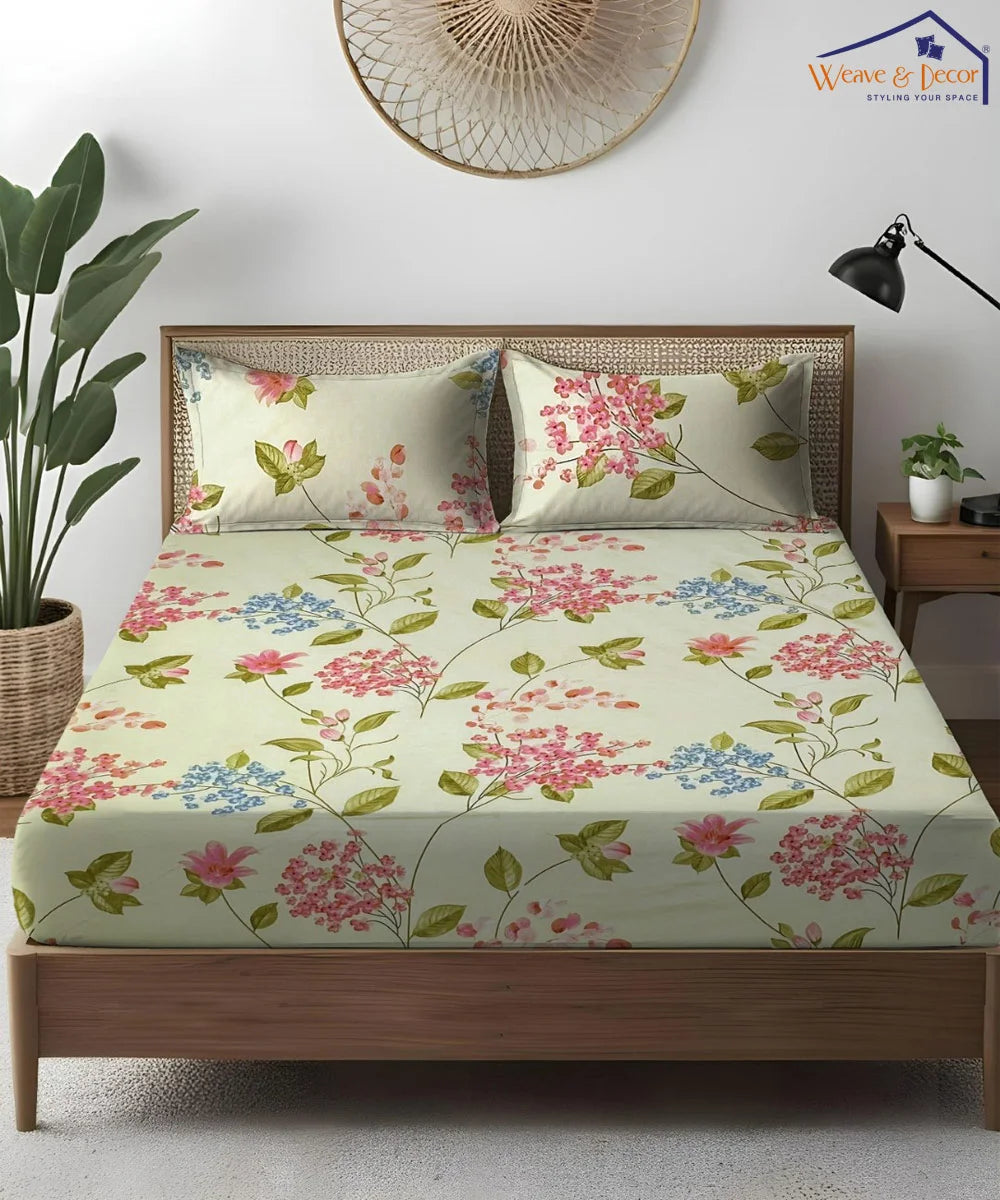 Garden Breeze King Size Bedsheet With 2 Pillow Cover