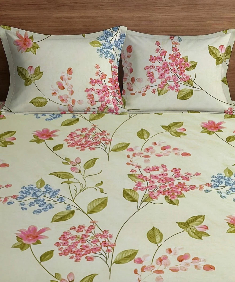 Garden Breeze King Size Bedsheet With 2 Pillow Cover