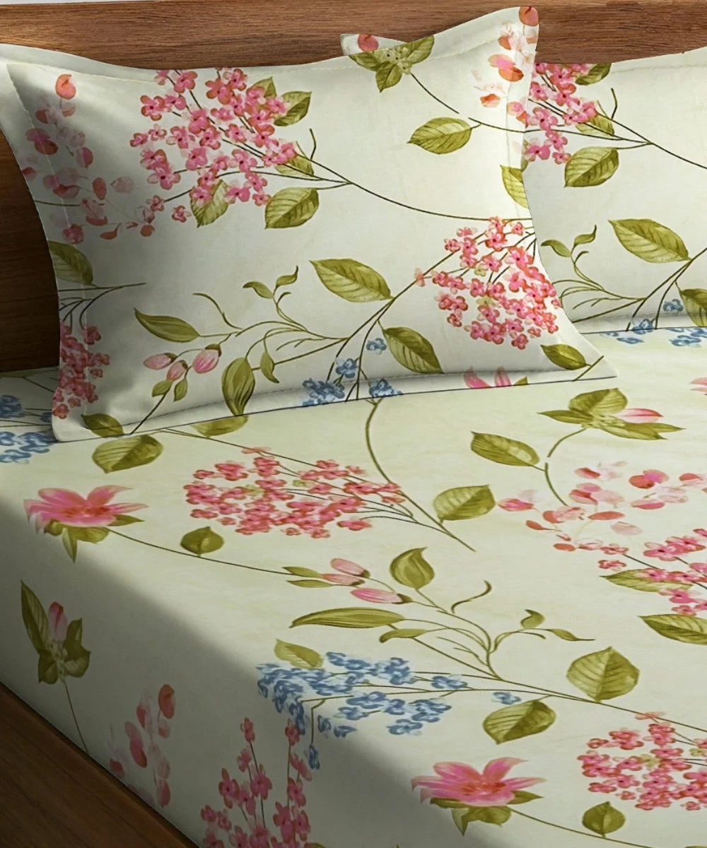 Garden Breeze King Size Bedsheet With 2 Pillow Cover