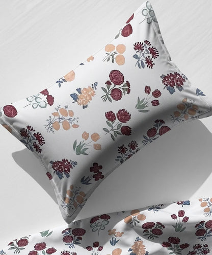 Autumn Bloom Flat Bedsheet With Pillow Covers