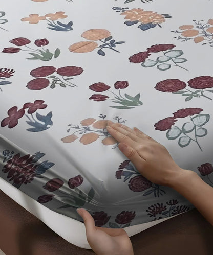 Autumn Bloom Flat Bedsheet With Pillow Covers