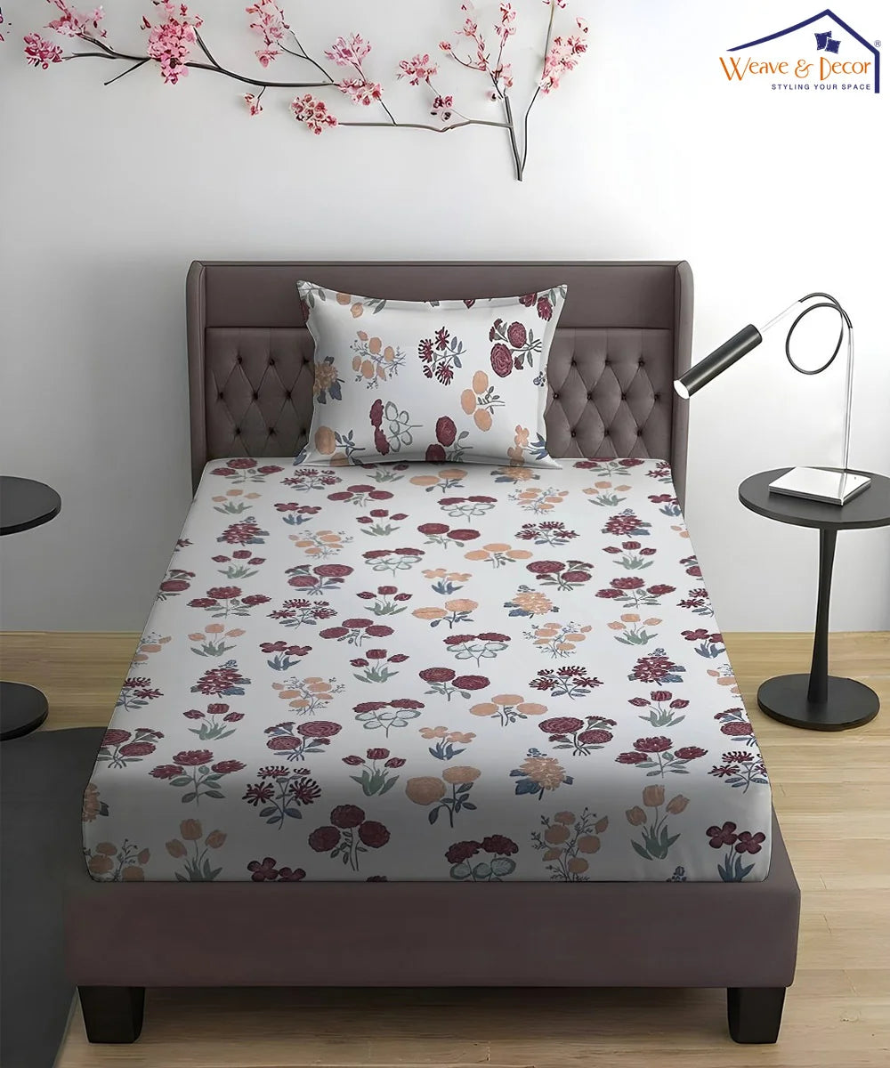 Autumn Bloom Flat Bedsheet With Pillow Covers