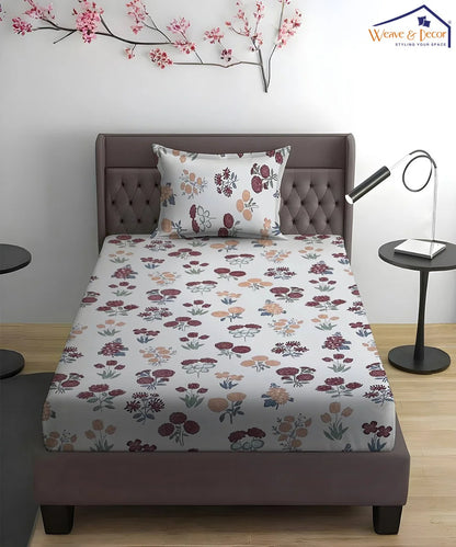 Autumn Bloom Flat Bedsheet With Pillow Covers