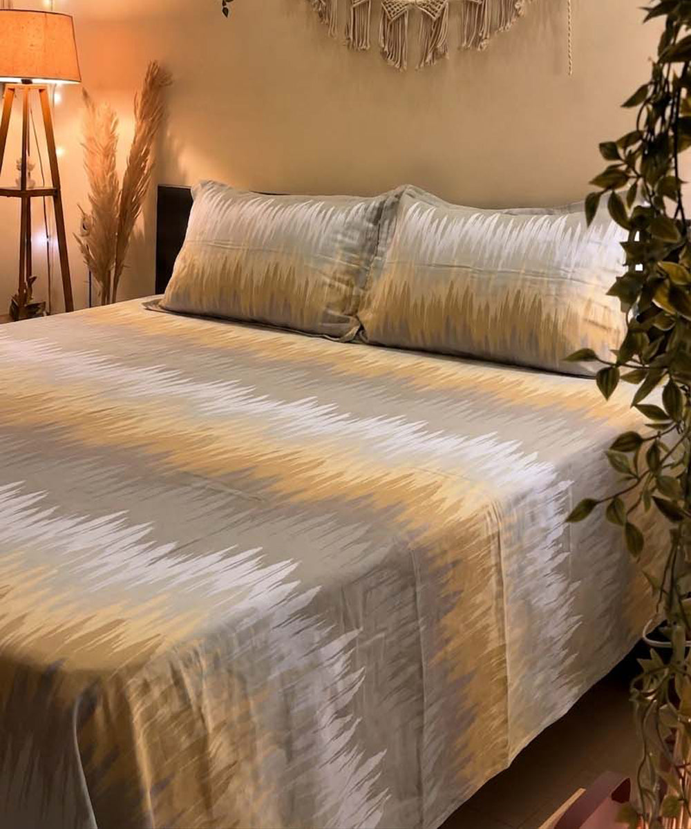 Golden Horizon Flat Bedsheet With Pillow Covers
