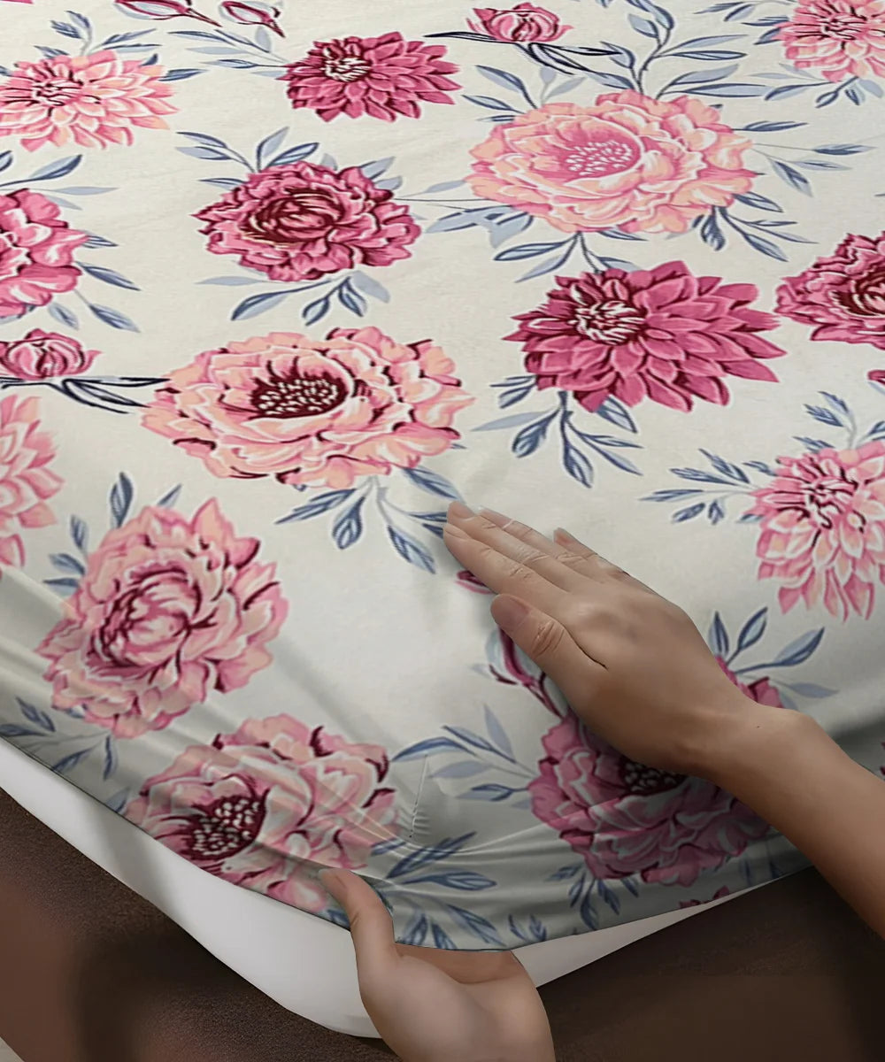 Floral CharmKing Size Bedsheet With 2 Pillow Cover