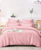 Pink GinghamPillow Cover Set of 2