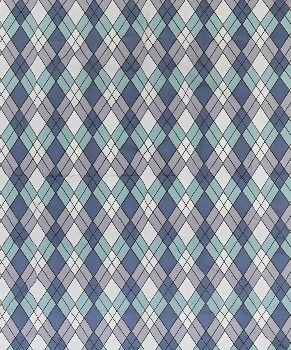 Aqua ChecksKing Size Bedsheet With 2 Pillow Cover