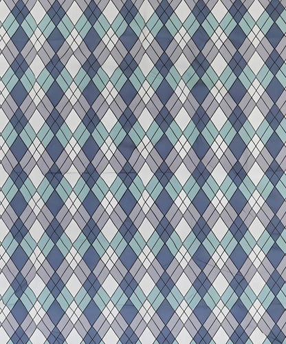 Aqua ChecksKing Size Bedsheet With 2 Pillow Cover