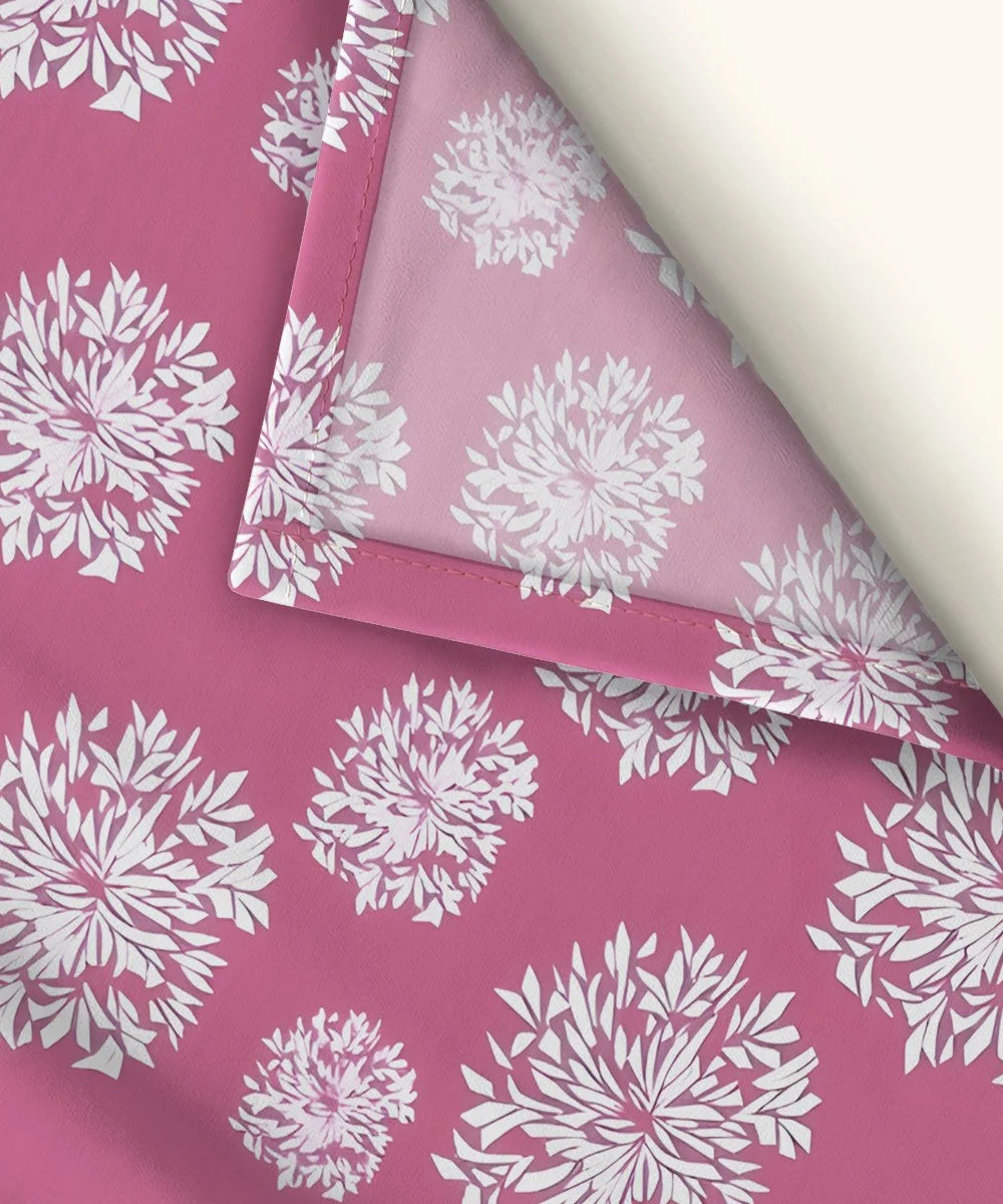Crimson Dahlia Floral King Size Bedsheet With 2 Pillow Cover
