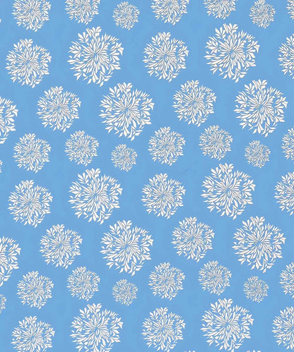 Blue Dandelion Floral King Size Bedsheet With 2 Pillow Cover