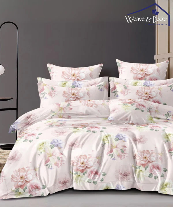 Peony Blush Flat Bedsheet With Pillow Covers