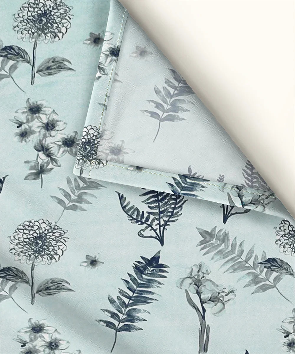 Misty Fern Floral Flat Bedsheet With Pillow Covers
