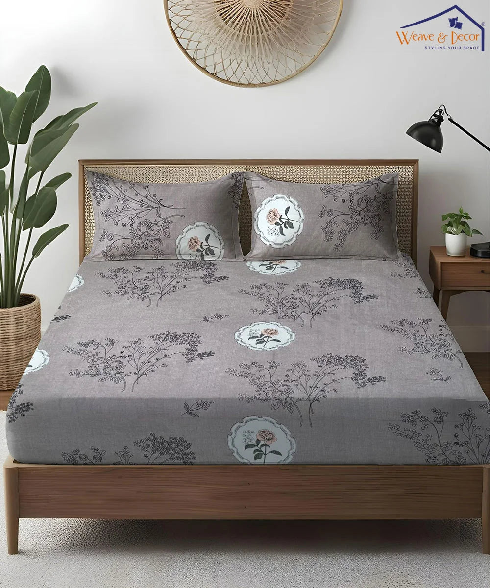 Rustic Grace Flat Bedsheet With Pillow Covers