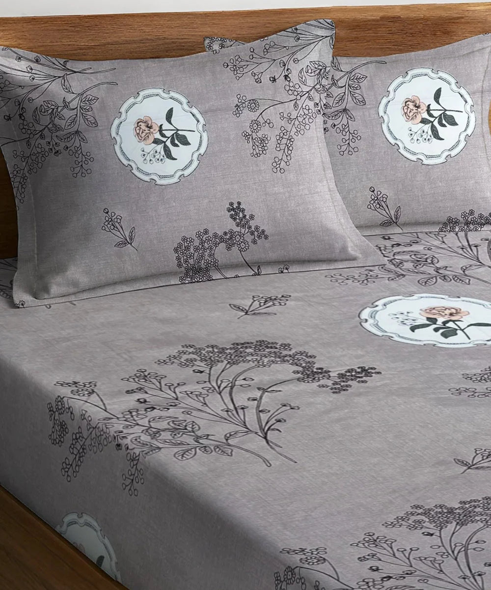 Rustic Grace Flat Bedsheet With Pillow Covers