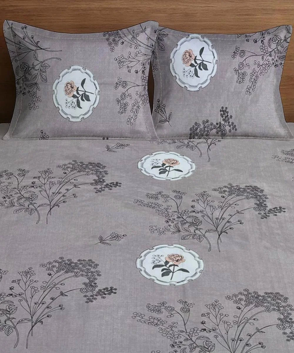 Rustic Grace Flat Bedsheet With Pillow Covers