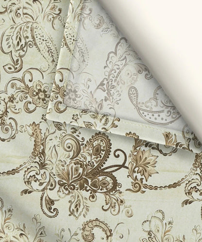 Golden Paisley Flat Bedsheet With Pillow Covers