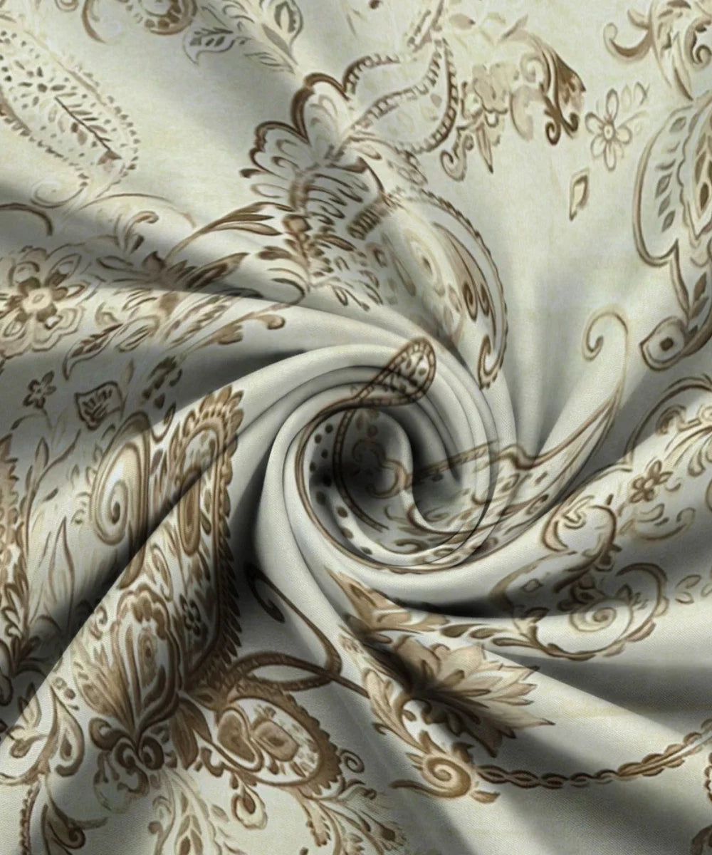 Golden Paisley Flat Bedsheet With Pillow Covers