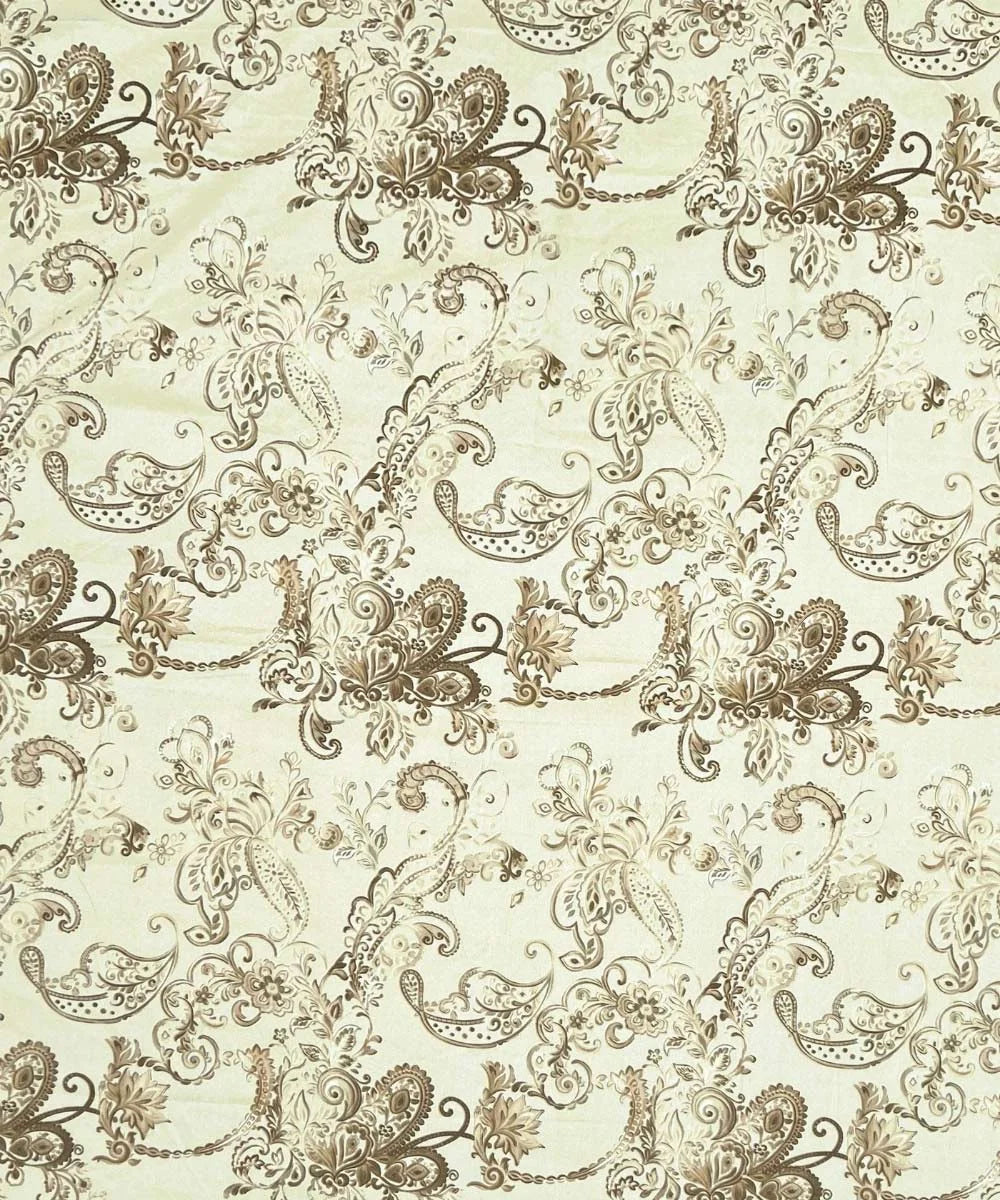 Golden Paisley Flat Bedsheet With Pillow Covers