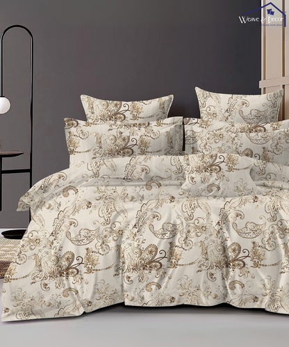 Golden Paisley Pillow Cover Set of 2