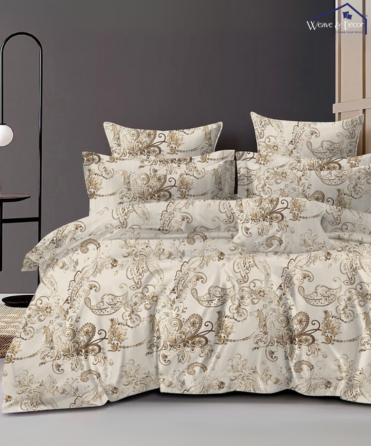 Golden Paisley Pillow Cover Set of 2