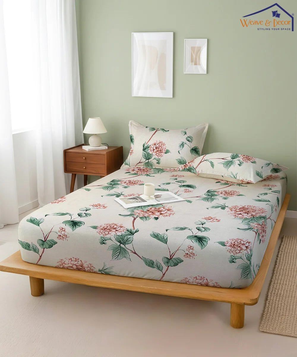 Classic Garden Flat Bedsheet With Pillow Covers