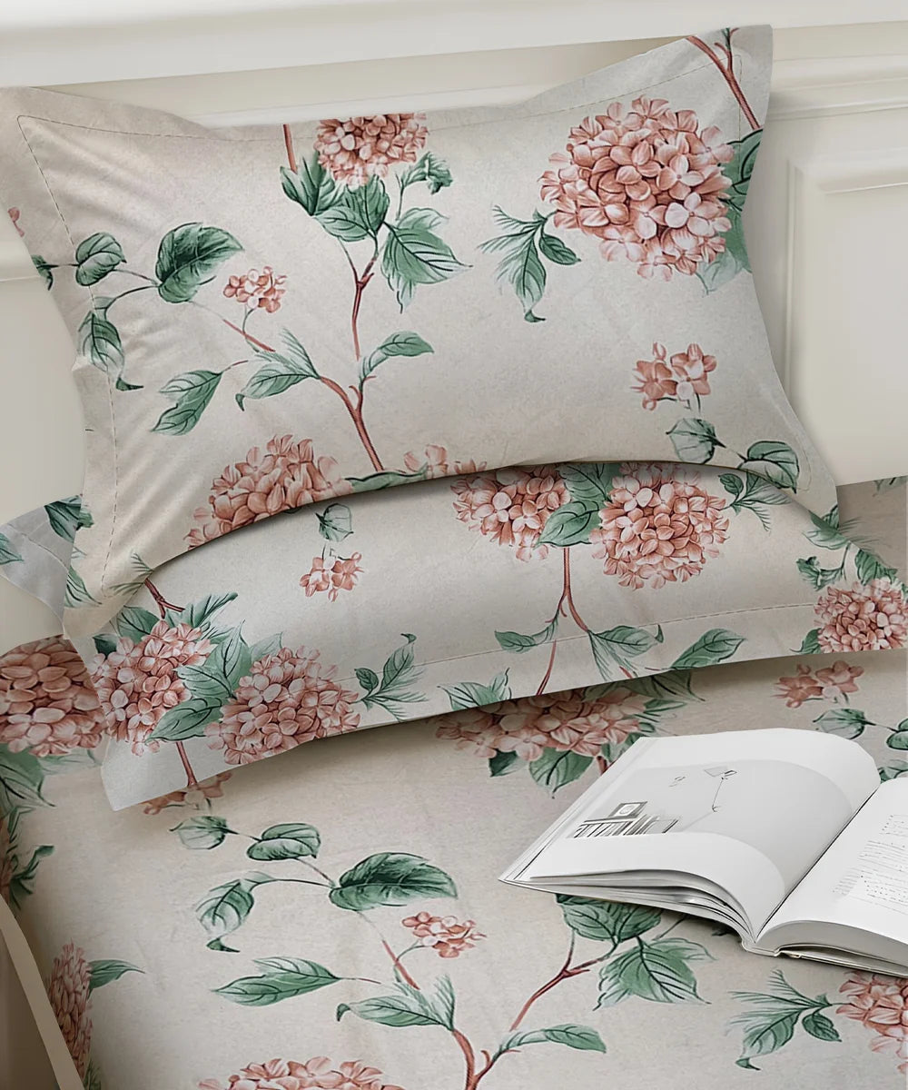 Classic Garden Flat Bedsheet With Pillow Covers