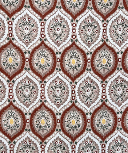 Mughal Motif Flat Bedsheet With Pillow Covers