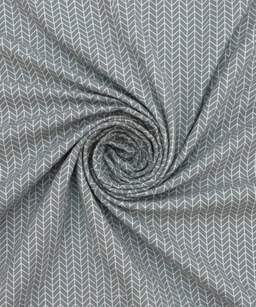 Grey Chevron   Flat Bedsheet With Pillow Covers