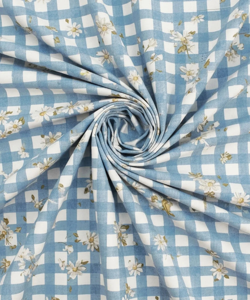 Blue Daisy Flat Bedsheet With Pillow Covers