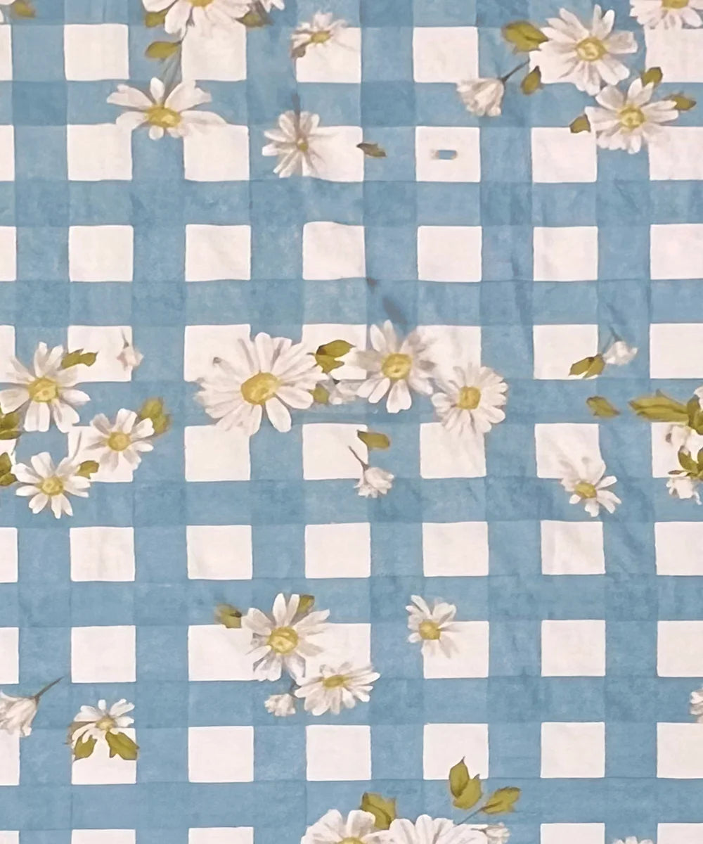 Blue Daisy Flat Bedsheet With Pillow Covers