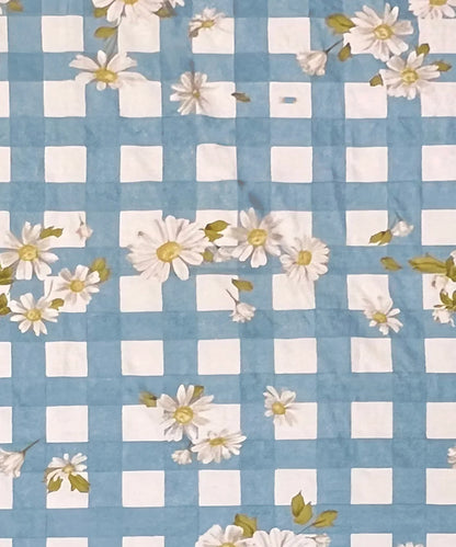 Blue Daisy Flat Bedsheet With Pillow Covers