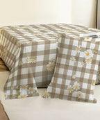 Grey Daisy Flat Bedsheet With Pillow Covers