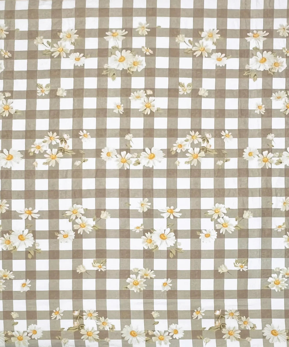 Grey Daisy Flat Bedsheet With Pillow Covers