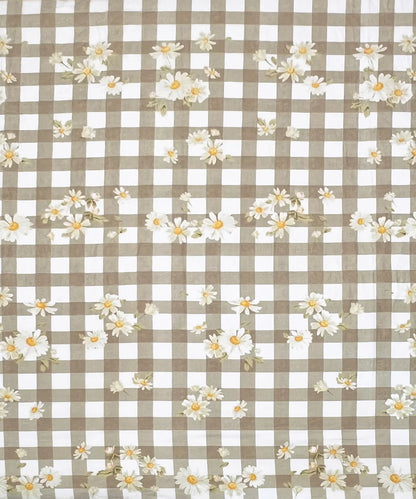 Grey Daisy Flat Bedsheet With Pillow Covers