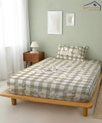 Grey Daisy Flat Bedsheet With Pillow Covers