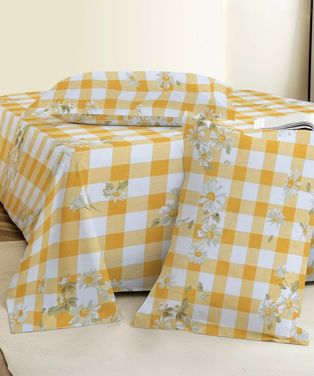 Sunshine DaisyBedsheet With Pillow Covers