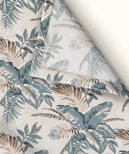 Coastal Leaf StripeFlat Bedsheet With Pillow Covers