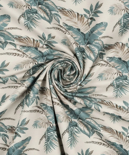 Coastal Leaf StripeFlat Bedsheet With Pillow Covers