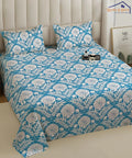Royal Bloom StripeFlat Bedsheet With Pillow Covers